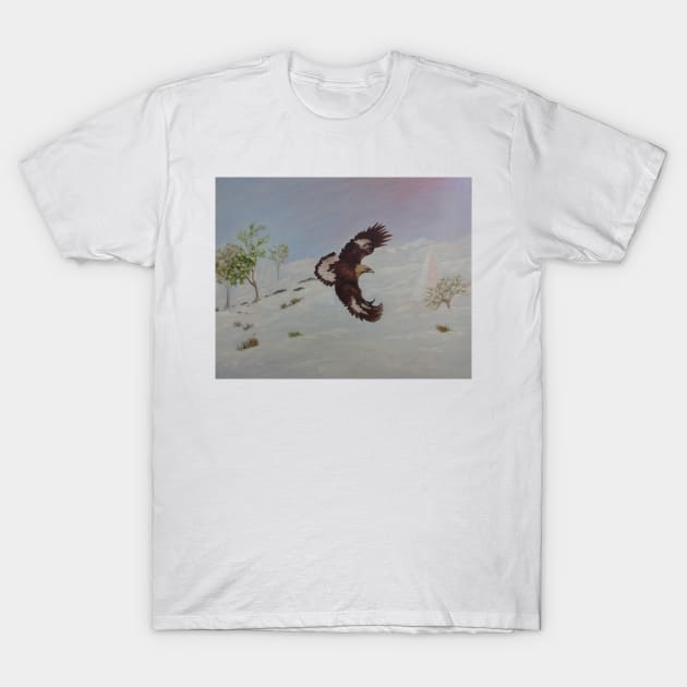 Snow Eagle T-Shirt by DeerSpirit